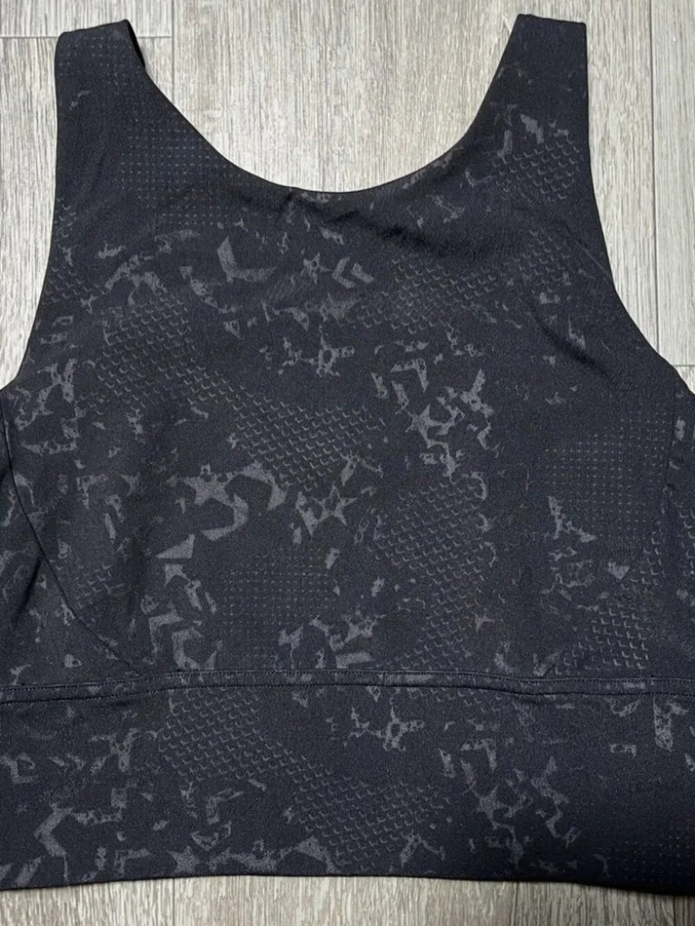 Lululemon Stronger As One-Long Line Sports Bra- Boot Camp Emboss Black - Size 4